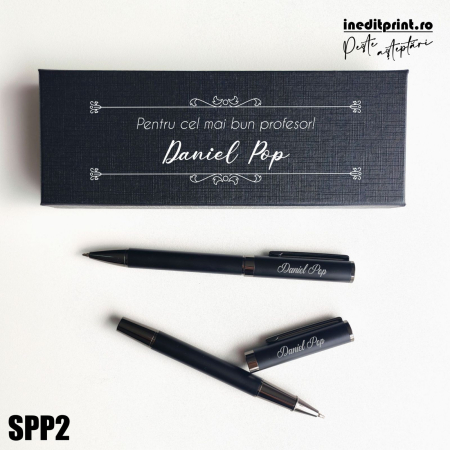 Set pixuri in cutie personalizata - profesori, Set 2 Pixuri Okonel-Negru SPP2 [1]