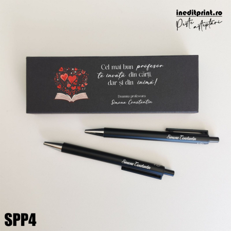 Set pixuri in cutie personalizata - profesori, Set 2 Pixuri Okonel-Negru SPP4 [1]