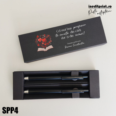 Set pixuri in cutie personalizata - profesori, Set 2 Pixuri Okonel-Negru SPP4