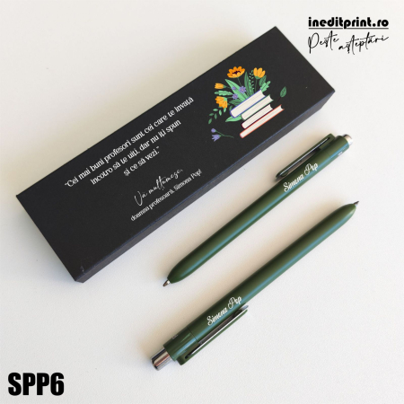 Set pixuri in cutie personalizata - profesori, Set 2 Pixuri Okonel-Negru SPP6