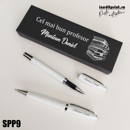 Ziua Armatei - Set pixuri in cutie personalizata - profesori, Set 2 Pixuri Okonel-Negru SPP9