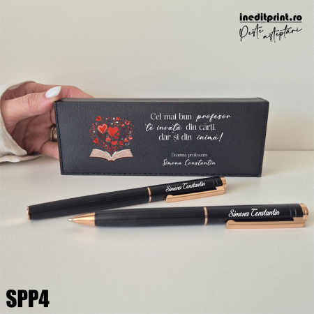 Instrumente de scris - Set pixuri in cutie personalizata - profesori SPP4