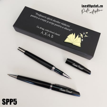 Instrumente de scris - Set pixuri in cutie personalizata - profesori SPP5