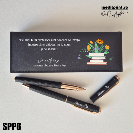 Instrumente de scris - Set pixuri in cutie personalizata - profesori SPP6