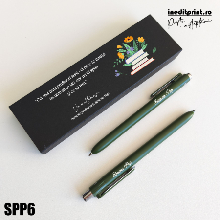 Instrumente de scris - Set pixuri in cutie personalizata - profesori SPP6