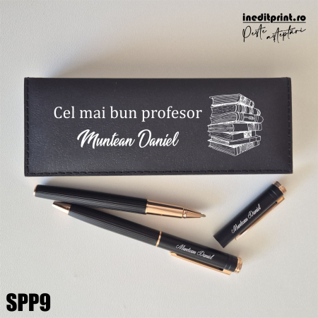 Instrumente de scris - Set pixuri in cutie personalizata - profesori SPP9
