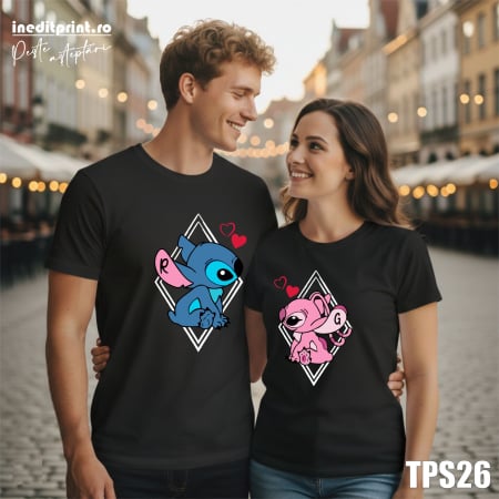 Valentines Day - Set tricouri Stitch si Angel TPS26