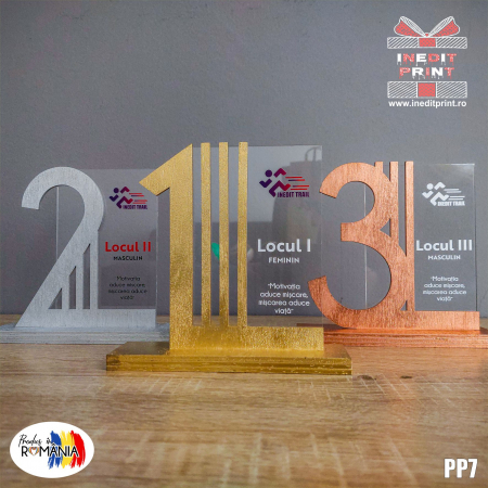 Trofee - Set trofee personalizate locurile 1, 2 și 3 PP7