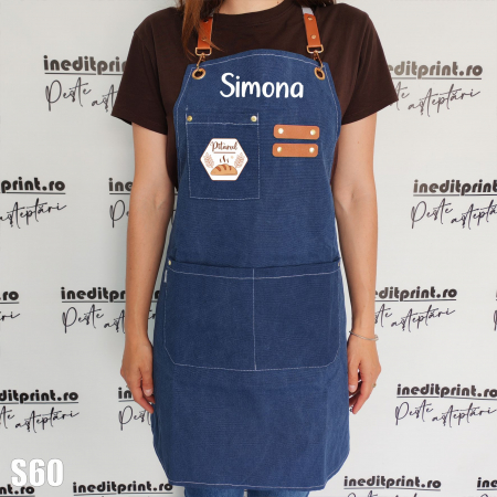 Șorțuri - Sort Denim personalizat cu Logo si Nume - S60