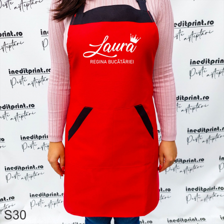 Șorțuri - Sort personalizat Regina bucatariei S30