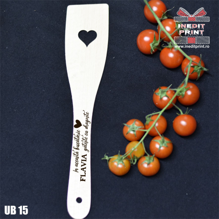 Cadouri - Spatulă cu inimă personalizată Gătește cu dragoste UB15