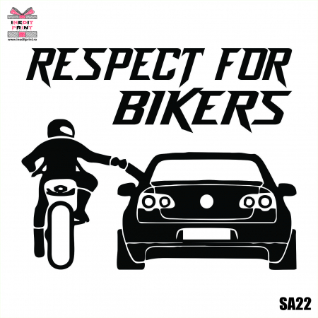 Stickere auto - Sticker Auto RESPECT FOR BIKERS SA22