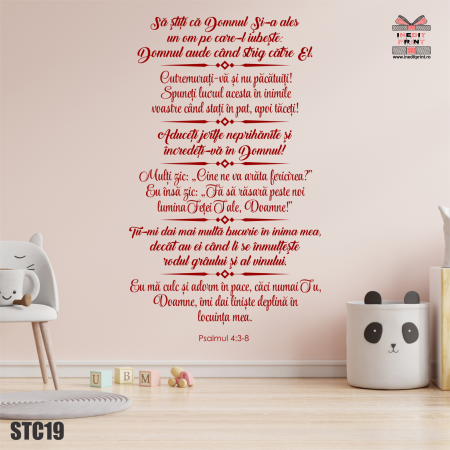Stickere decorative - Sticker Psalmul 4:3-8 STC19