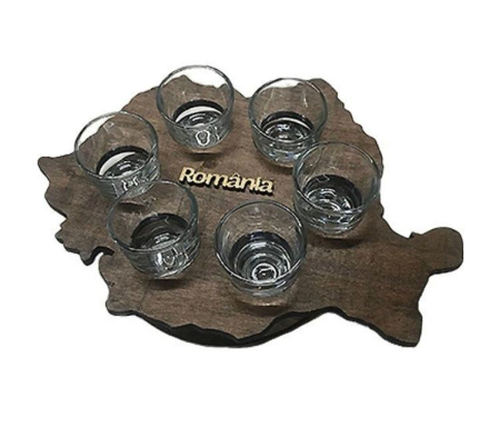Decorațiuni - Suport Pahare in forma de Harta Romaniei SVR102