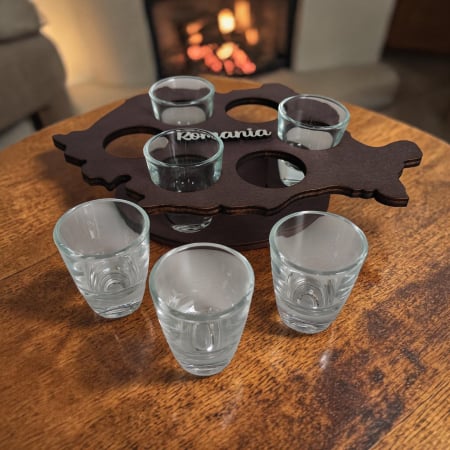 Suport Pahare in forma de Harta Romaniei SVR102