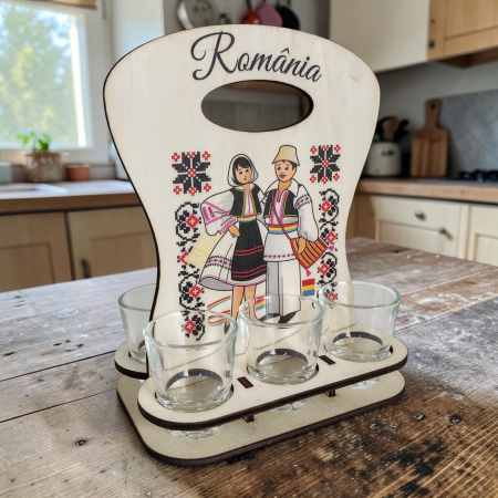 Suveniruri Romania - Suport Pahare Romania SVR105
