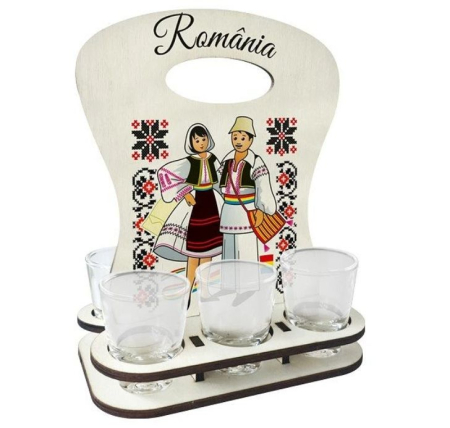 Suveniruri Romania - Suport Pahare Romania SVR105