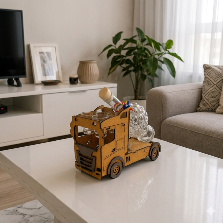 Decorațiuni - Suport Sticla cu pahare Camion Romania SVR109