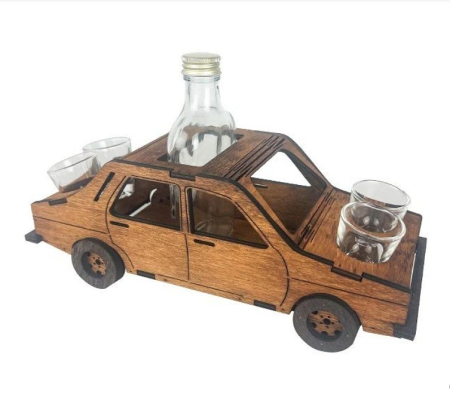 Suveniruri Romania - Suport Sticla cu pahare Masina Romania SVR110