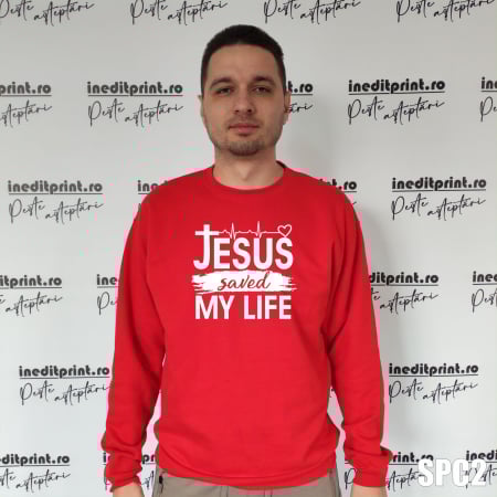 Cadouri Crestine - Sweatshirt Jesus saved my life SCP2