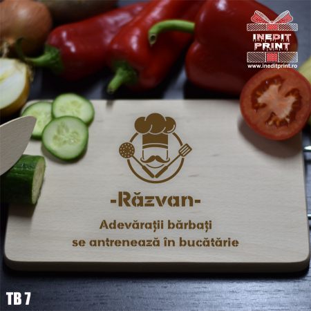 Ustensile bucatarie - Tocător personalizat cu mâner Adevaratii barbati TB7