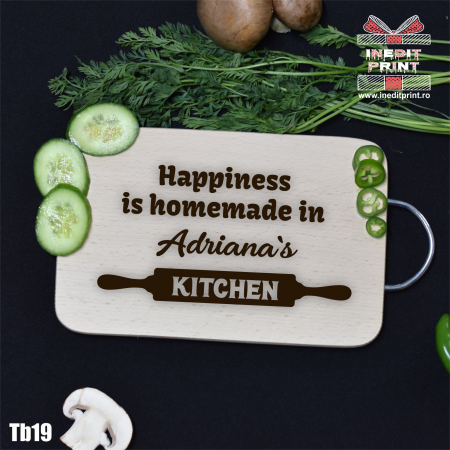 Cadouri - Tocător personalizat cu mâner Happiness TB19