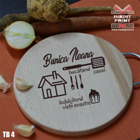 Tocător personalizat cu mâner Bucătarul casei TB4