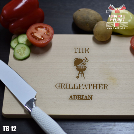 Cadouri - Tocător personalizat cu mâner Grillfather TB12