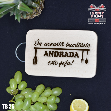 Cadouri - Tocător personalizat cu mâner Șef TB26