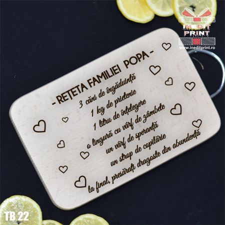 Tocător personalizat cu mâner Reteta familiei TB22 [2]