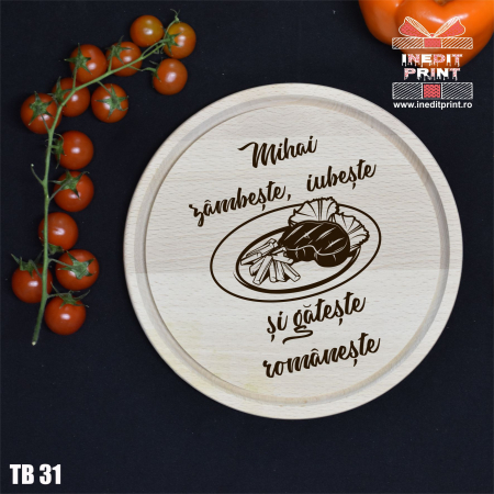 Tocător personalizat Zâmbește,iubește și  gătește  TB31