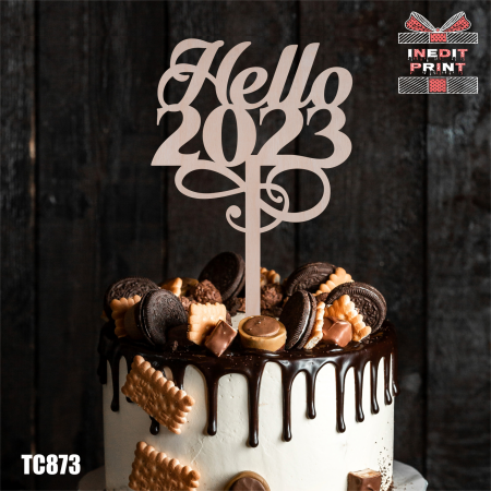 Craciun / An nou - Topper Tort Hello 2023 TC873