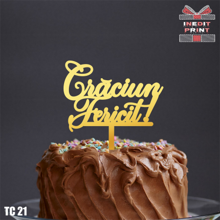 Craciun / An nou - Topper tort  Crăciun fericit TC21