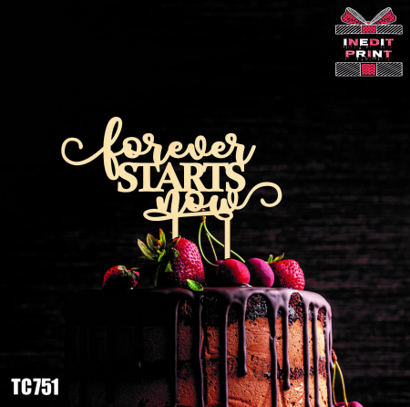 Alte evenimente - Topper Tort "Forever Starts Now" TC751