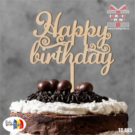 Engleza - Topper Tort Happy Birthday TC885
