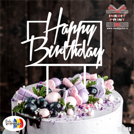 Engleza - Topper Tort Happy Birthday TC888