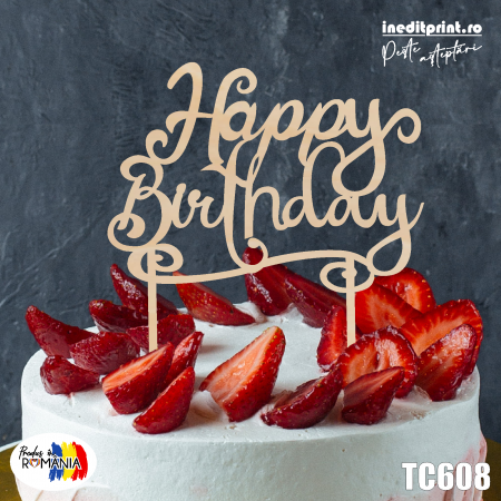 Happy Birthday - Topper tort Happy Birthday TC608