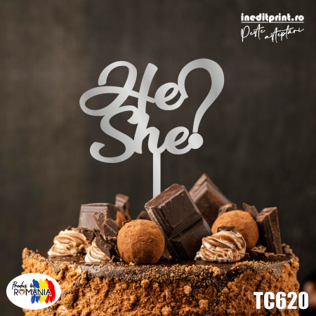 Botez pentru copii - Topper tort He or She? TC620