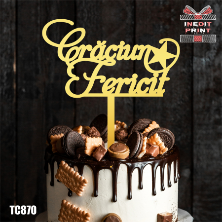 Craciun / An nou - Topper Tort Craciun Fericit TC870