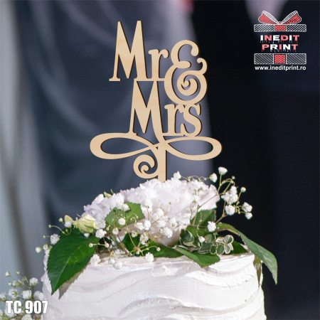 Nuntă - Topper Tort Mr and Mrs TC907