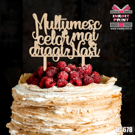 Nasi / Mosi - Topper Tort Mulțumim celor mai dragi nași TC678
