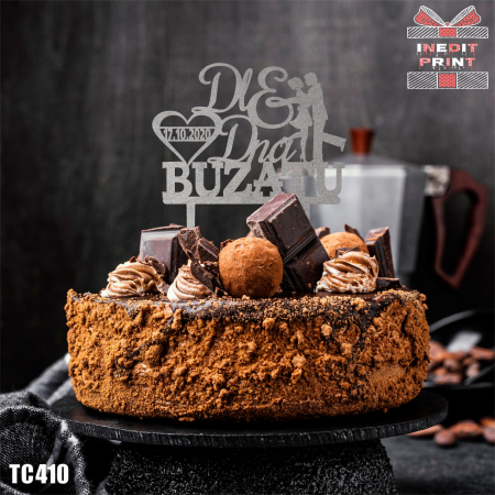 Mr & Mrs + Personalizare - Topper Tort Personalizat Dl&Dna  TC410