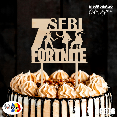 Jocuri si aplicatii - Topper tort personalizat Fortnite TC676