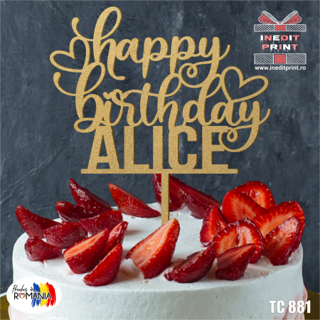 Topper Tort Personalizat Happy Birthday TC881 [4]