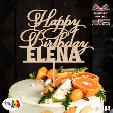 Topper Tort Personalizat Happy birthday TC884 [4]