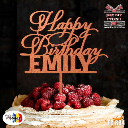 Engleza - Topper Tort Personalizat Happy birthday TC884