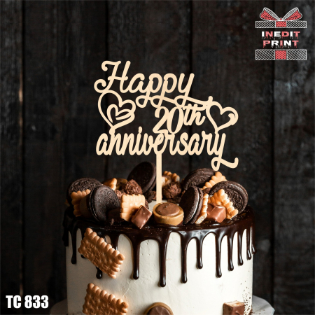 Alte evenimente - Topper Tort Personalizat Happy Anniversary TC833