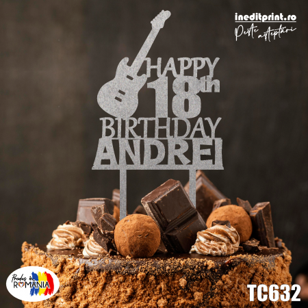 Topper tort personalizat  Happy Birthday TC632 [1]