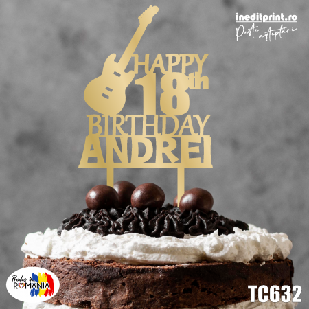 Topper tort personalizat  Happy Birthday TC632 [2]