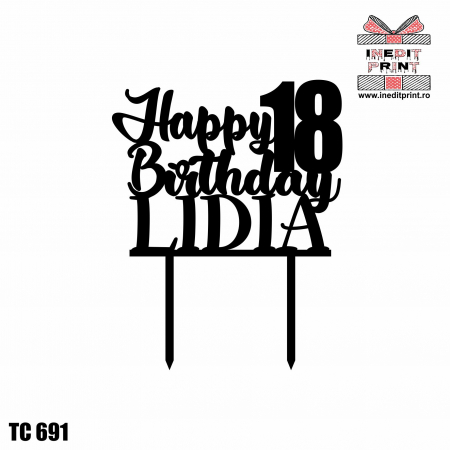 Topper Tort Personalizat Happy Birthday TC691 [4]